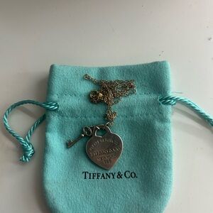 Tiffany & Co. Silver Heart and Key Necklace